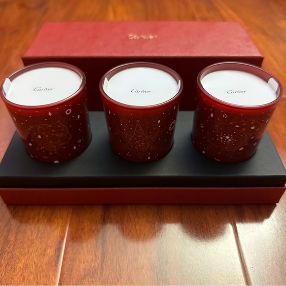 🆕 Cartier Glass Scented Candles - Set of 3 - Picture 2 of 10